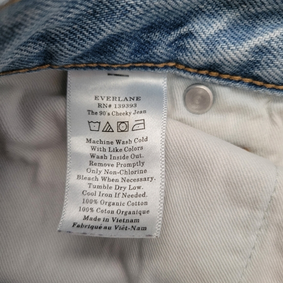 Everlane 90's Cheeky Jean Jeans Light Blue Denim 100% Cotton Size 28 Regular - Picture 7 of 7